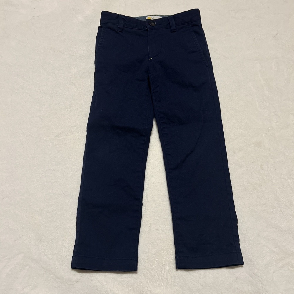 Mini Boden Slim Chino Pants Navy Blue Size 4Y Preppy Classic School Uniform Boy